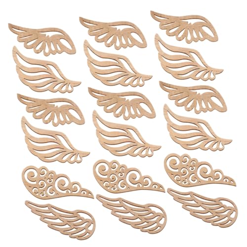 VALICLUD 40 Stück Teiliges Holzflügel Basteln Unlackierte Engelsflügel Holzscheiben für DIY Dekoration Scrapbooking Kartenanhänger Kreative Handwerksprojekte von VALICLUD
