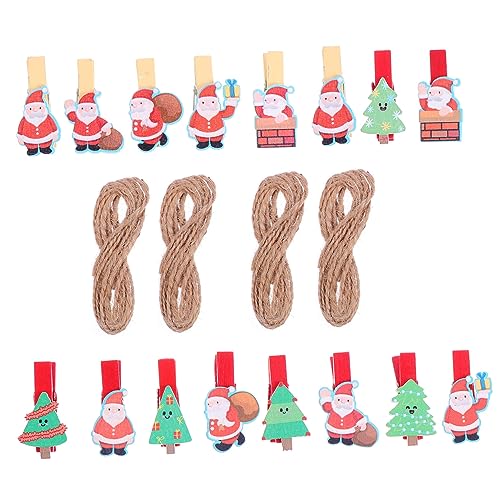 VALICLUD 40 Stück Weihnachts Fotoklammern aus Holz mit Juteseil Weihnachtsbaum Weihnachtsmann Langlebige Mini Holzklammern mit Metallfeder Umweltfreundlich für DIY Partydekoration VALICLUD 40 Stück Weihnachts Fotoklammern aus Holz mit Juteseil Weihnachtsbaum Weihnachtsmann Langlebige Mini Holzklammern mit Metallfeder Umweltfreundlich für DIY Partydekoration von VALICLUD