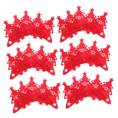 VALICLUD 48 Stück Teiliges Besteckhalter Filz Weihnachtliche Bestecktaschen in Weihnachtsbaum-Form Praktische Gabel Löffeltaschen für Festliche Tischdekoration und Große Familienfeiern von VALICLUD