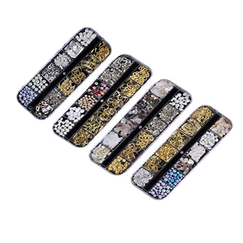 VALICLUD 4Sätze Teiliges Set Maniküre Zubehör mit Fächern Perlen Strasssteine und Muschel Nagelaufkleber für DIY Nail Art und Bastelprojekte VALICLUD 4Sätze Teiliges Set Maniküre Zubehör mit Fächern Perlen Strasssteine und Muschel Nagelaufkleber für DIY Nail Art und Bastelprojekte von VALICLUD