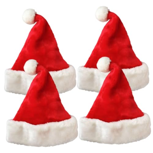 VALICLUD 4Stücke Weihnachtsmützen Für Erwachsene Und Komfortable Santa Mützen Aus Weihnachtsmützen Für Festliche Anlässe Weihnachtszubehör von VALICLUD