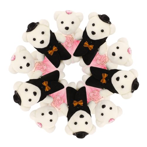 VALICLUD 5 Paare Miniatur Kuschelbären Brautpaar Bär Puppen Niedliche Stofftiere Handgefertigt Kompakt für Valentinstag Jubiläum und Dekoration Wohnzimmer Sofa von VALICLUD