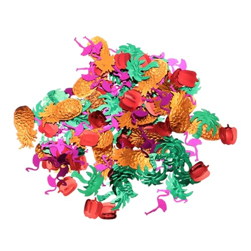 VALICLUD 5 Packungen Hawaiianisches Party konfetti mit Flamingo Ananas Kokosnuss Chili Dekoration für Tropische Sommerpartys und Luau feiern Leichtes Plastik konfetti für Tischdeko und von VALICLUD