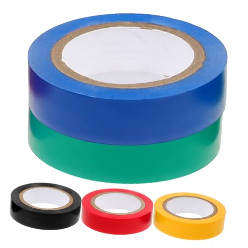 VALICLUD 5 Rollen Wasserdichtes Isolierband Teiliges Farbiges PVC Elektro Klebeband Hochtemperaturbeständig Flammhemmend für Kabelreparatur und Drahtbündelung im Innenbereich von VALICLUD