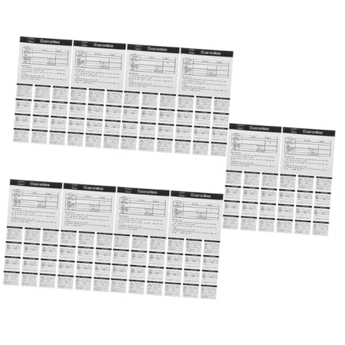 VALICLUD 5 Sätze Garantiekarte Gerätereparaturkarten Wartungskarte Für Geräte Anleitungskarten Zur Tassenpflege Gerätewartungskarte Papier 200 Stück * 5 VALICLUD 5 Sätze Garantiekarte Gerätereparaturkarten Wartungskarte Für Geräte Anleitungskarten Zur Tassenpflege Gerätewartungskarte Papier 200 Stück * 5 von VALICLUD