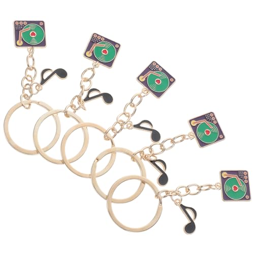 VALICLUD 5 Stück Retro Plattenspieler Schlüsselanhänger aus Robustem Zinklegierung Stilvoller Musik schmuck für Musikliebhaber Praktische Anhänger für Taschen und Partys als Geschenk von VALICLUD