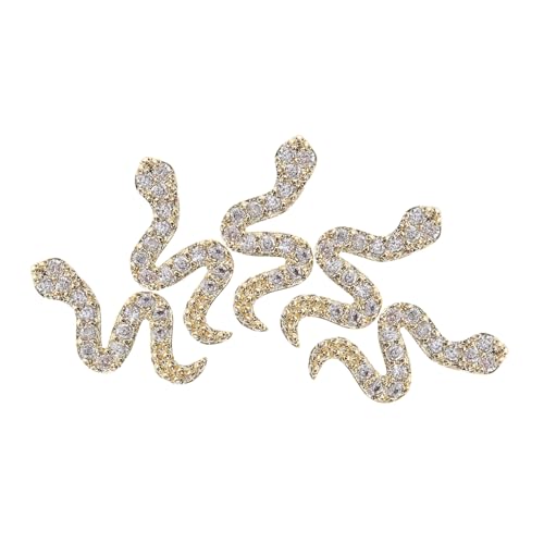VALICLUD 5 Stück Snake Nail Charms aus Legierung mit Funkelnden Zirkonia Retro Gothic Nagelschmuck für Frauen und Mädchen Einfache Anwendung Goldfarbene Nagelkunst dekoration VALICLUD 5 Stück Snake Nail Charms aus Legierung mit Funkelnden Zirkonia Retro Gothic Nagelschmuck für Frauen und Mädchen Einfache Anwendung Goldfarbene Nagelkunst dekoration von VALICLUD