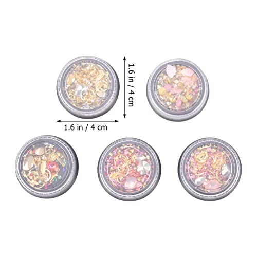 VALICLUD 5 Stück Stern Mond Nagel Rhinestone Charms DIY Nagelkunst Aufkleber für Natürliche und Künstliche Nägel Vielseitig Einsetzbar für Dekorationen und Körperkunst von VALICLUD