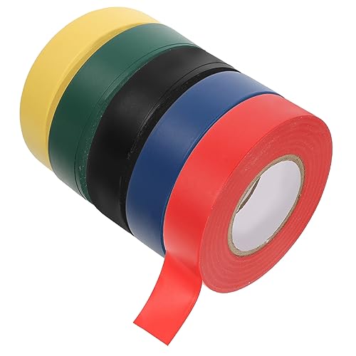 VALICLUD 5 Stück Teiliges Feuerfestes Isolierband Elektrisches Klebeband Rot Gelb Blau Grün Schwarz für Kabelisolierung und Thermische Abdichtung von VALICLUD