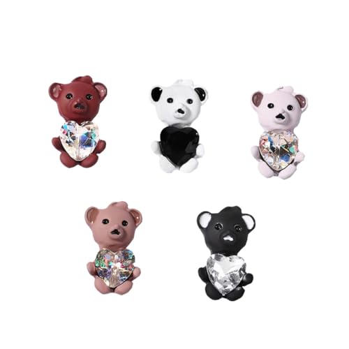 VALICLUD 5 Stück Teiliges Nail Art Kleine Bären Nageldekorationen Strahlend Funkelnde Maniküre DIY Nail Bear Decor für Mädchen Damen Nagelverschönerung VALICLUD 5 Stück Teiliges Nail Art Kleine Bären Nageldekorationen Strahlend Funkelnde Maniküre DIY Nail Bear Decor für Mädchen Damen Nagelverschönerung von VALICLUD