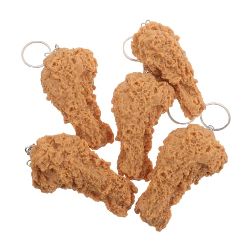 VALICLUD 5 Stück Teiliges Realistischer Chicken Wing Schlüsselanhänger Lustiger Imitations fried Chicken Anhänger Leicht und Robust für Schlüssel und Taschen Vielseitig für Alltag und von VALICLUD