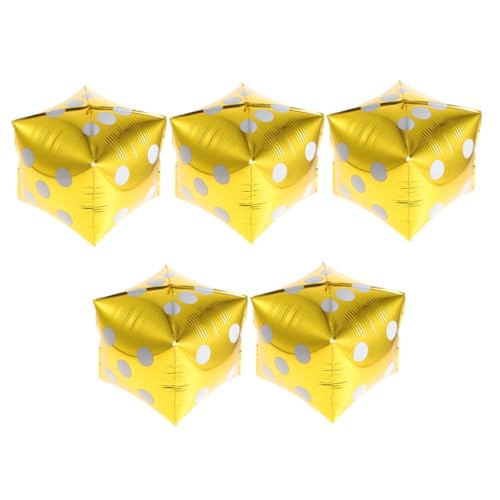 VALICLUD 5 Stück Teiliges Würfel Folienballon Goldene Aluminiumfolie Würfelballons Würfelform Partydeko für Themen Geburtstag Hochzeit Spieleveranstaltungen VALICLUD 5 Stück Teiliges Würfel Folienballon Goldene Aluminiumfolie Würfelballons Würfelform Partydeko für Themen Geburtstag Hochzeit Spieleveranstaltungen von VALICLUD