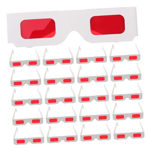 VALICLUD 50 Stück Brillen Rot Papierbrillen für Valentinstag Party Gastgeschenke Geburtstagsfeier Klassenzimmer Belohnungen mit Buntem Design von VALICLUD