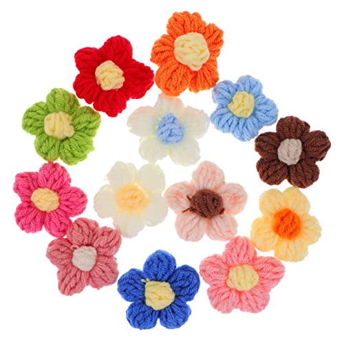 VALICLUD 50 Stück Häkelblumen Dekorationen Handgefertigte Blumen Patches für DIY Nähzubehör für Kleidung Hüte Haarschmuck und Kreative Bastelprojekte Zufällige Farbe Zufällige Farbe von VALICLUD