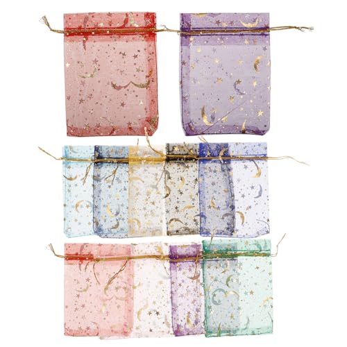 VALICLUD 50 Stück Kleine Mesh Geschenksäckchen Kordelzug Organzasäckchen für Schmuck Süßigkeiten und Gastgeschenke für Hochzeiten Partys und Feiern Farben von VALICLUD