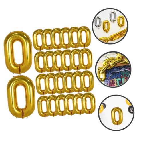 VALICLUD 50 Stück Teiliges Folienballon Gold Leichte Aluminiumfolie Retro Partydekoration für Mottopartys Flexibel Kombinierbar für Geburtstag und Hochzeit von VALICLUD