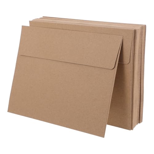 VALICLUD 50Stücke Einladungsumschläge Selbstklebend für Hochzeitseinladungen Grußkarten Segenskarten Praktische Braune Kraftpapier Umschläge von VALICLUD