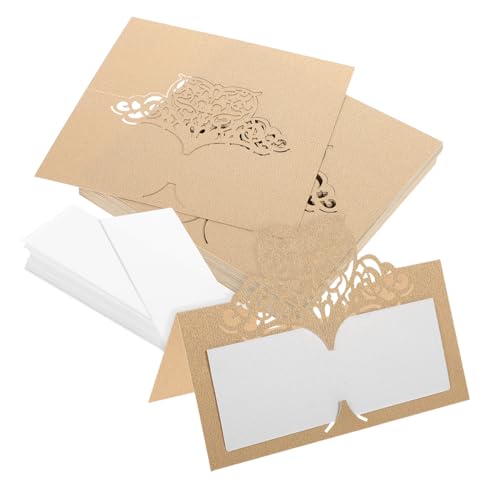 VALICLUD 50Stücke Platzkarten aus Papier für Hochzeiten Vintage Namenskarten im Kreativen Design für Festlichkeiten und Events Beige von VALICLUD
