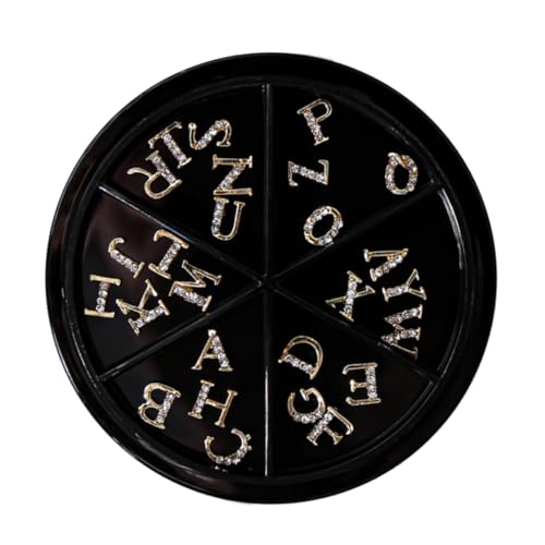 VALICLUD 52 Stück Buchstaben Nail Art Charms Glitzernde Maniküre Deko für Kreative DIY Nägel für Partys und Besondere Anlässe Einfache Anwendung Einzigartiges Design von VALICLUD