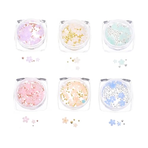 VALICLUD 6 Boxen Boxen Blumen Nail Art Charms Resin Nagel Dekoration mit Farbwechsel Funktion für Frauen DIY Nageldesign Zubehör Langlebig und Modisch VALICLUD 6 Boxen Boxen Blumen Nail Art Charms Resin Nagel Dekoration mit Farbwechsel Funktion für Frauen DIY Nageldesign Zubehör Langlebig und Modisch von VALICLUD