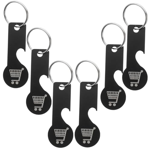 VALICLUD 6 Pcs Einkaufswagen -münzschlüsselkäse Edelstahl -trolley -token Für Supermarkt- Und Lebensmittelverwaltung Einkaufswagen Keyring Metall Trolley Token -schlüsselbund von VALICLUD