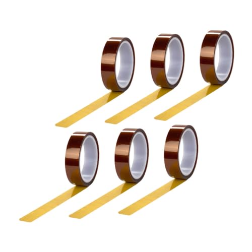 VALICLUD 6 Rollen Hochtemperatur Klebeband Sublimationsband aus Polyimid Hitzebeständig für Präzise Übertragungen für Druck Schweißen und Isolierung Gelb VALICLUD 6 Rollen Hochtemperatur Klebeband Sublimationsband aus Polyimid Hitzebeständig für Präzise Übertragungen für Druck Schweißen und Isolierung Gelb von VALICLUD