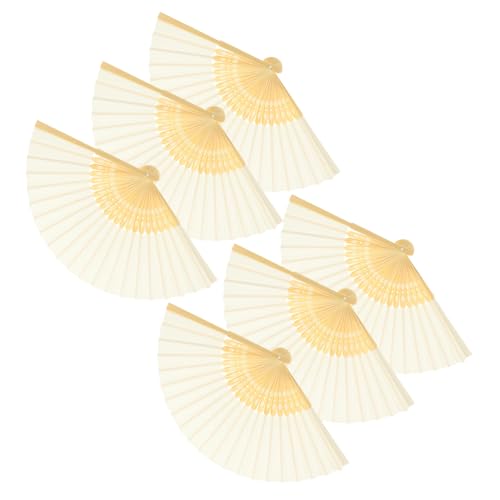 VALICLUD 6 Stück Faltbare Handfächer aus und Papier Teiliges Tragbare Chinesische Tanzfächer für Hochzeit Party DIY Dekoration und Bühnenauftritte Handheld Fans von VALICLUD
