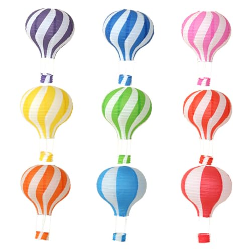 VALICLUD 6 Stück Faltbare Papierlaternen Bunte Heiße Luftballonform Partydekoration Hochzeit Geburtstagsfeier Wohnzimmer Festgestaltung von VALICLUD