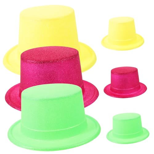 VALICLUD 6 Stück Fluoreszierende Papier Partyhüte Leichte DIY Zauberer Kopfbedeckung Buntes Partyzubehör für Cosplay Geburtstagsfeiern und Festliche Anlässe von VALICLUD