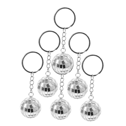 VALICLUD 6 Stück Mini Discokugel Schlüsselanhänger aus Zinklegierung und Kunststoff Tragbare Spiegelkugel Anhänger für Taschen und Schlüssel Party Deko und Geschenkidee von VALICLUD