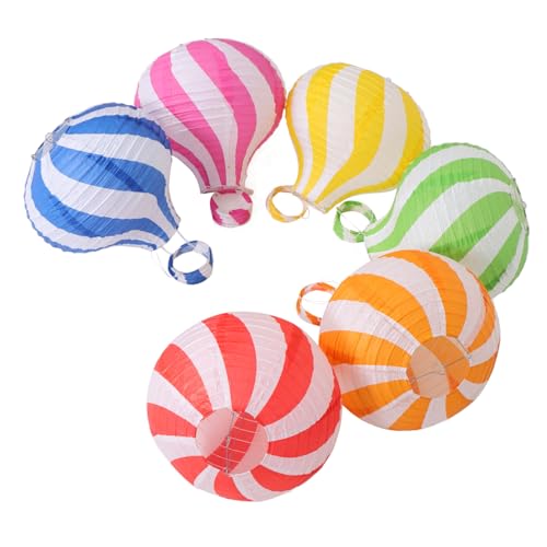 VALICLUD 6 Stück Teiliges Faltbare Papierlaternen in Bunten Farben Wiederverwendbare Heiße Luftballon Dekoration für Hochzeitsfeiern Geburtstage und Festliche Party Events von VALICLUD