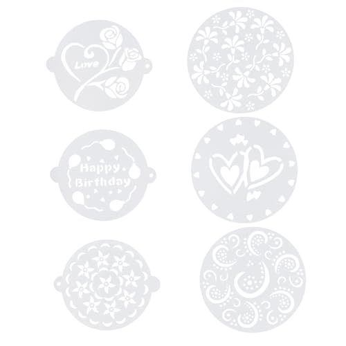 VALICLUD 6 Stück Teiliges Kunststoff Kuchen Schablonen Tortendeko Backvorlage Wiederverwendbar Weiß für Zuckerstreu Puderzucker Fondant Verzierung DIY Backen VALICLUD 6 Stück Teiliges Kunststoff Kuchen Schablonen Tortendeko Backvorlage Wiederverwendbar Weiß für Zuckerstreu Puderzucker Fondant Verzierung DIY Backen von VALICLUD