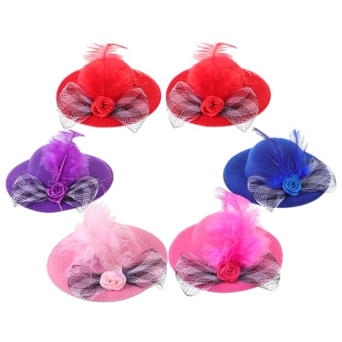 VALICLUD 6 Stück Teiliges Mini Top Hat aus Stoff Leichte Puppenhüte zum Basteln Bunte DIY Haaraccessoires Sicher und Langlebig für Puppen und Dekorative Kleine Hüte für Party und von VALICLUD