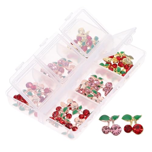 VALICLUD 60 Stück Teiliges Nagelstrass Kirsche Nail Charms Strasssteine für Nageldesign DIY Nail Art Dekorationen für Frauen Vielseitig Einsetzbar VALICLUD 60 Stück Teiliges Nagelstrass Kirsche Nail Charms Strasssteine für Nageldesign DIY Nail Art Dekorationen für Frauen Vielseitig Einsetzbar von VALICLUD