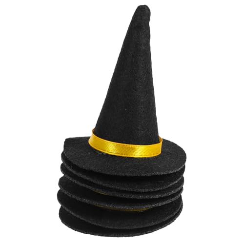 VALICLUD 6Stücke Mini Hexenhüte aus Handgemachte Weinflaschendekoration für Halloween DIY Accessoires Kreative Bastelprojekte und Festliche von VALICLUD