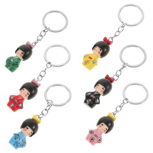 VALICLUD 6Stücke Teiliges Kimono Puppenschlüssel Anhänger Im Japanischen Einzigartiger Cartoon Schlüsselanhänger Für Rucksäcke Und Handtaschen Und Dekoration VALICLUD 6Stücke Teiliges Kimono Puppenschlüssel Anhänger Im Japanischen Einzigartiger Cartoon Schlüsselanhänger Für Rucksäcke Und Handtaschen Und Dekoration von VALICLUD
