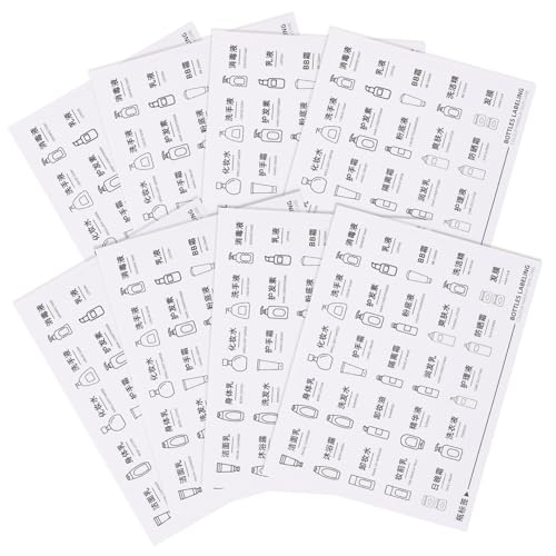 VALICLUD 8 Blatt Toilettenetiketten Selbstklebende Labels für Kosmetikprodukte Wasserfeste Badezimmeraufkleber zur Organisation von Hautpflegeprodukten VALICLUD 8 Blatt Toilettenetiketten Selbstklebende Labels für Kosmetikprodukte Wasserfeste Badezimmeraufkleber zur Organisation von Hautpflegeprodukten von VALICLUD