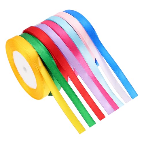 VALICLUD 8 Rollen Satin Geschenkband Stoffband Mehrfarbig für DIY Haar Schleifen Blumensträuße Geschenkverpackung Hochzeit Party Weihnachtsdeko VALICLUD 8 Rollen Satin Geschenkband Stoffband Mehrfarbig für DIY Haar Schleifen Blumensträuße Geschenkverpackung Hochzeit Party Weihnachtsdeko von VALICLUD