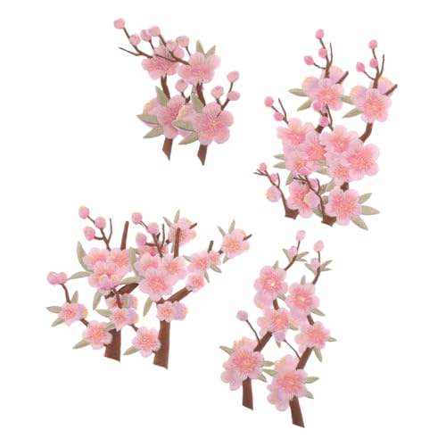 VALICLUD 8 Stück Gestickter Stoffaufnäher gestickte Motivapplikation Applikationen zum Aufnähen von Blumen Aufnäher mit gestickter Applikation Blumen-Eisen auf Applikation Rosa von VALICLUD