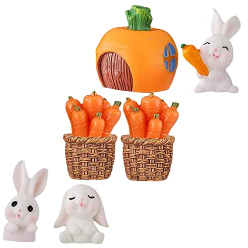 VALICLUD 8 Stück Miniatur Hase Figuren Teiliges Osterdeko für Kuchen Fotografie und Niedliche Hasenornamente für Feste und Mikro Landschaften von VALICLUD
