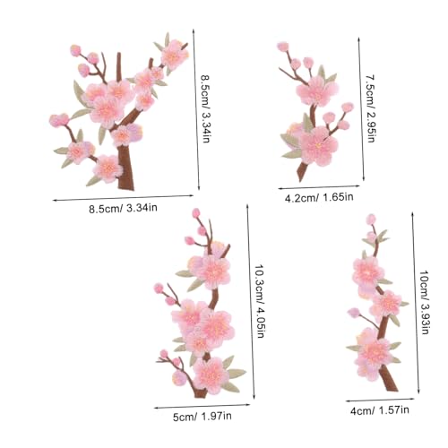 VALICLUD 8 Stück Teiliges Bestickte Blumenapplikationen mit Pfirsichblütenmotiv Bügelflicken zum Aufnähen für Kleidung Jeans Rucksäcke DIY Nähzubehör für Individuelle Textilveredelung von VALICLUD