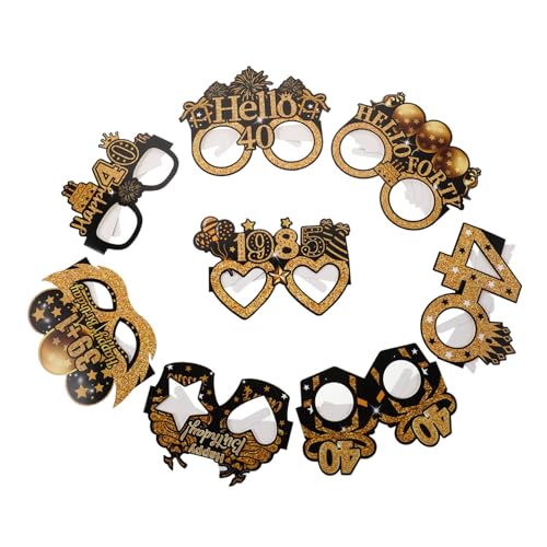 VALICLUD 8 Stück Teiliges Geburtstag Papierbrillen Lustige Party-dekorationsbrillen Leichte Fotorequisiten für Gruppenfeiern Komfortable Geburtstags-partybrille für Unvergessliche Fotos von VALICLUD