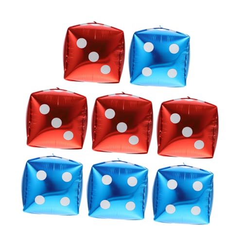 VALICLUD 8 Stück Teiliges Würfel Rot Blau Selbstsiegelnde Partydekoration für Poker event themenfeier Fotorequisiten als Hintergrund deko für Spielabende von VALICLUD