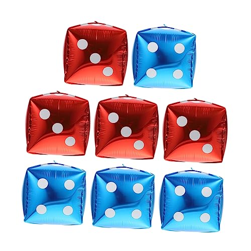 VALICLUD 8 Stück Würfel Aluminiumfolienballons Themen Partydekoration Jahre Party Accessoires Rot und Blau für Geburtstags und Spielabende von VALICLUD