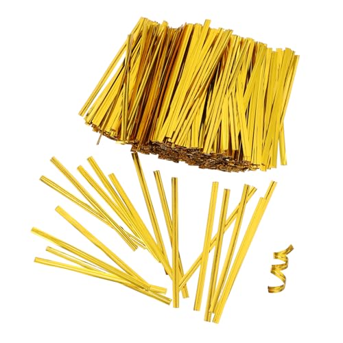 VALICLUD 800 Stück Goldene Tütenbinder für Geschenkverpackungen Hochwertige Glänzende Krawatten für Süßigkeiten und Geschenktüten für Festliche Anlässe und Anwendung VALICLUD 800 Stück Goldene Tütenbinder für Geschenkverpackungen Hochwertige Glänzende Krawatten für Süßigkeiten und Geschenktüten für Festliche Anlässe und Anwendung von VALICLUD