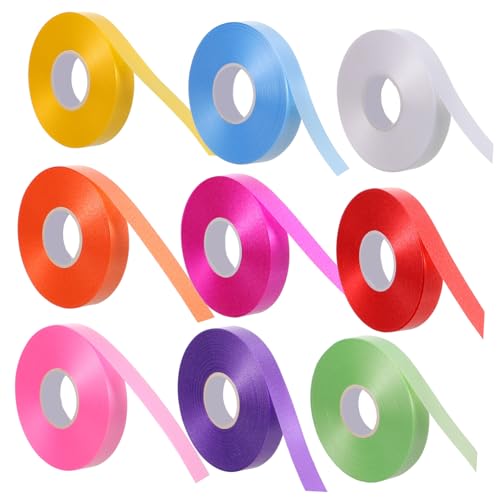 VALICLUD 9 Stück Bunte Curling Bänder für Ballons Dekoratives Geschenkband für Partys Hochzeiten und Blumenverpackungen Farben Rot Lila Weiß Hellblau Hellgrün Gelb Orange von VALICLUD