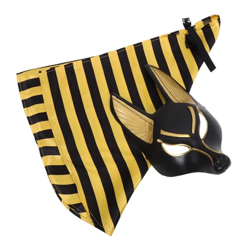 VALICLUD Anubis Maske mit Kopftuch Kunststoff Halloween Masquerade Ball Party Kostüm Erwachsene Gruselige Ägyptische Totengott Verkleidung Cosplay Zubehör VALICLUD Anubis Maske mit Kopftuch Kunststoff Halloween Masquerade Ball Party Kostüm Erwachsene Gruselige Ägyptische Totengott Verkleidung Cosplay Zubehör von VALICLUD