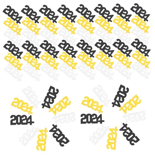 VALICLUD Bunte Tischkonfetti Neujahrsdeko Schwarzes Goldenes und Silbernes Party Streudeko für Festliche Tischdekoration und DIY von VALICLUD