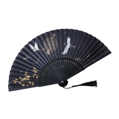 VALICLUD Chinesischer Vintage Fächer mit Quaste Faltbarer Dekorativer Handfächer aus Stabilem Material Leicht und Kompakt für Tanz Bühnenauftritte und Elegante Partydekoration von VALICLUD