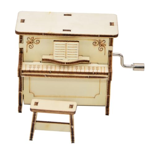 VALICLUD DIY Holz Klavier Spieluhr Modell Bausatz Musikinstrument Dekoration Holzmaserung Zufällig Grundschüler Wissenschaftliches Experiment von VALICLUD